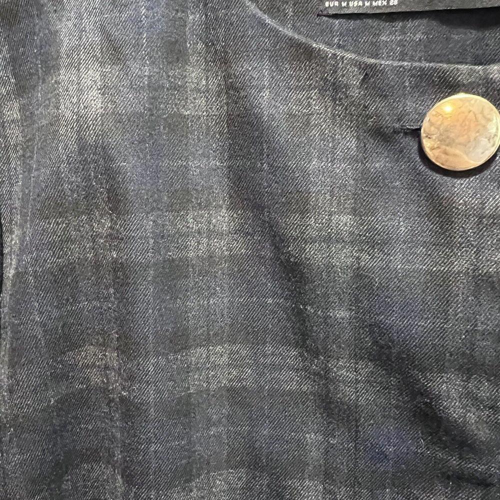 Zara Basic Jacket Medium Blazer Gray Black Blue P… - image 5